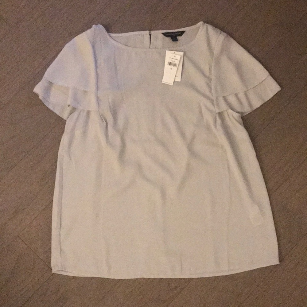 NWT Banana Republic gray flutter sleeve blouse